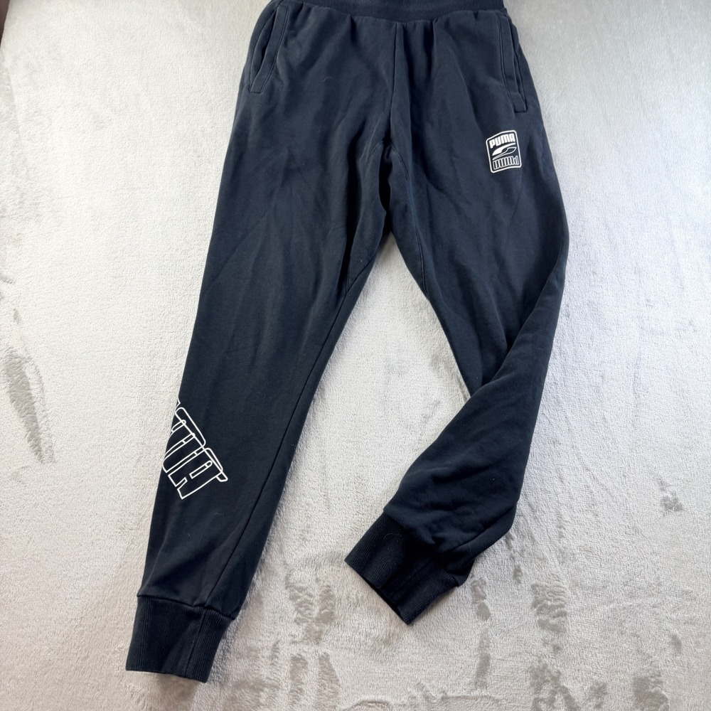Puma Men's Rebel Graphic Joggers Black Sweatpants Size Small